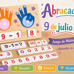 Este es un tablero de aprendizaje matemático de madera estilo Montessori