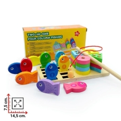 Juego Juguete Didáctico Madera Pesca Con Encastres