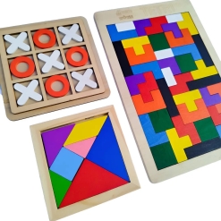 Tetris Tateti Tangram Juegos De Ingenio Rompecabezas Madera