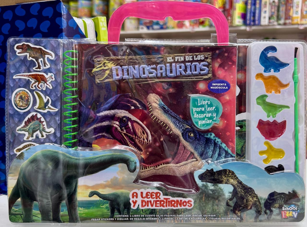 VALIJA ACUARELAS Y CUENTOS EL FIN DE LOS DINOSAURIOS