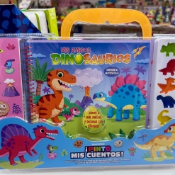 VALIJITA CON CUENTO Y ACUARELAS DINOSAURIOS