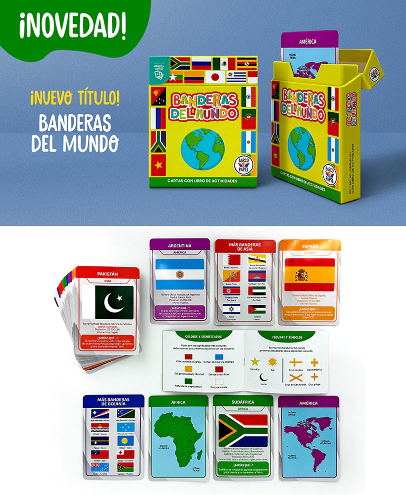CARTAS BANDERAS DEL MUNDO NUEVO PACKAGING