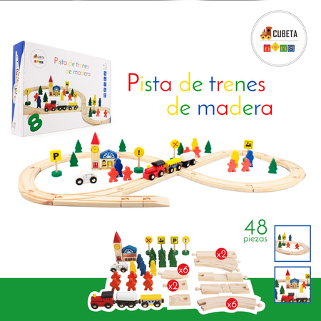PISTA DE TRENES DE MADERA