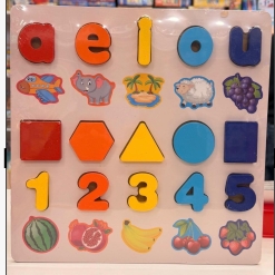 Encastre vocales ,formas y numeros