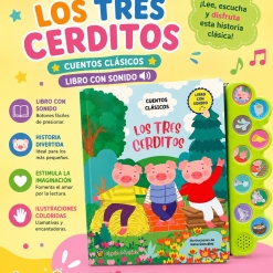 LIBRO CO SONIDO LOS 3 CERDITOS